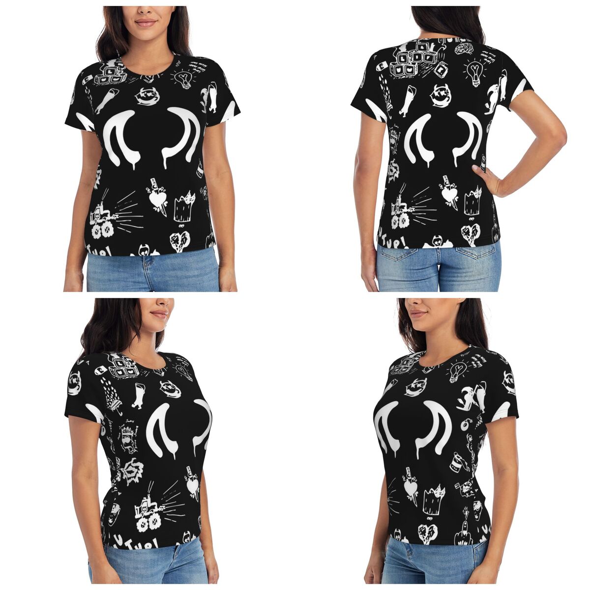Summer Clothing Drawing - Yungblud Drawings Tattoo Sheet T-shirt Dames