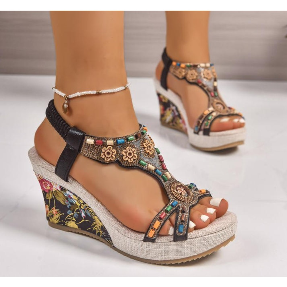 Dames lederen zomermode wedge  - Summer Clothing Sale Women recensie en prijs