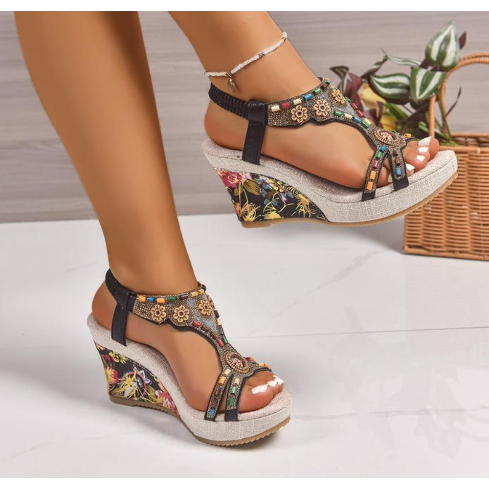 Dames lederen zomermode wedge  - Summer Clothing Sale Women recensie en prijs