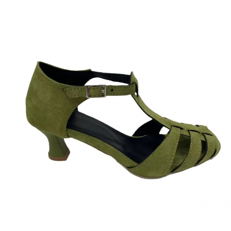 Dames Groene Suède Kitten Heel - Summer Clothing Collection recensie en prijs