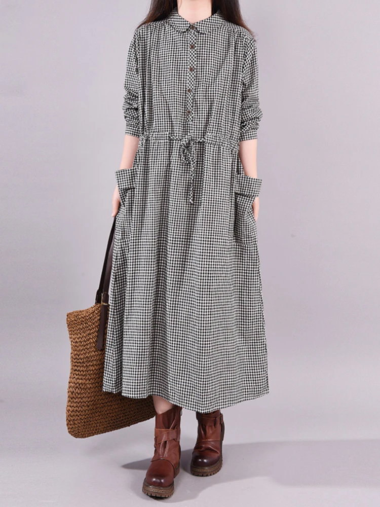 Mode vintage jurk geruite trek - Summer Clothing Drawing recensie en prijs